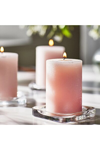 IKEA QUİCK 3 Adet Kokulu Blok Mum Yükseklik 10 Cm 3'lü Set Silindir Dekoratif...