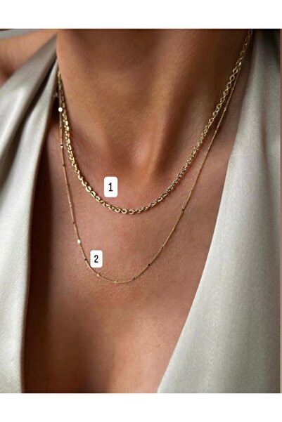 XUPING JEWELRY KUYUMCU SERİ 14K RENGİ 45CM 1NUMARALI ÜRÜN İÇİÇE GEÇEN ZİNCİR ...