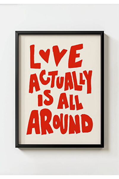 MIOVI WORKS All Around Love |   Black Framed Modern Wall Decoration Poster Pa...