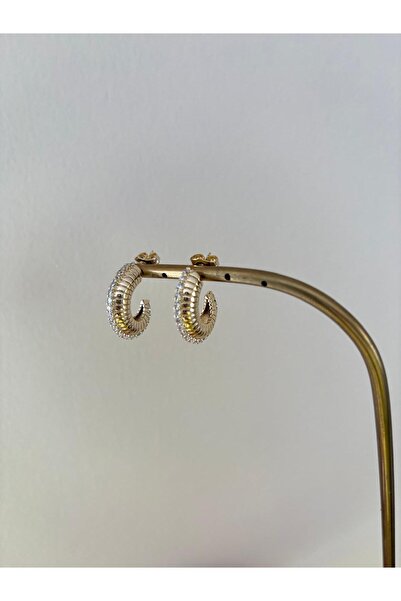 XUPING JEWELRY Special Series Half Moon Row Stone Xp Gold Earrings