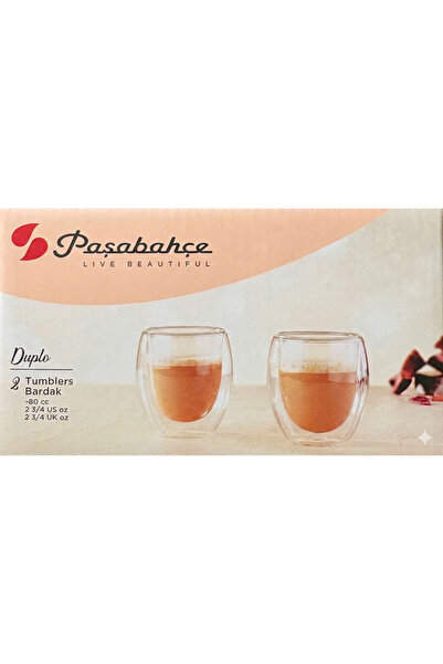 PAŞABAHÇE LİVE BEAUTIFUL Paşabahçe Duplo Çift Cidarlı 80 ML 2'li Espresso Bar...