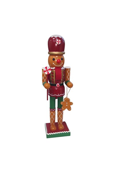 mutlu adım 1 Adet 35cm Ahşap Kurşun Asker Fındıkkıran Kurabiye Adam Gingerbre...
