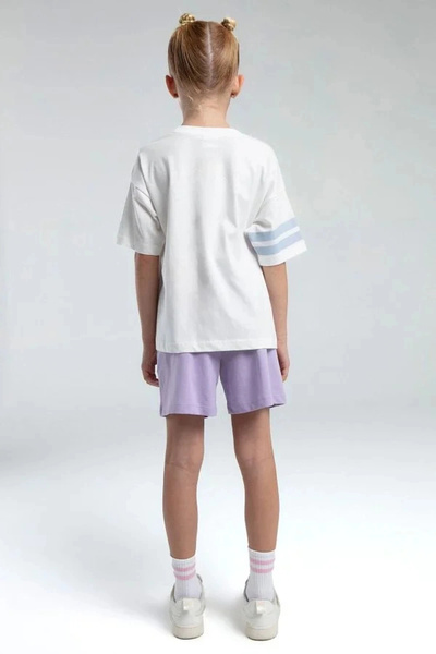 Rolypoly Girl shorts set - white/lila