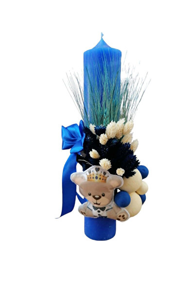 OBSIDION Χρωματιστό κερί βάπτισης Τέντι κινγκ - βασιλικό μπλε