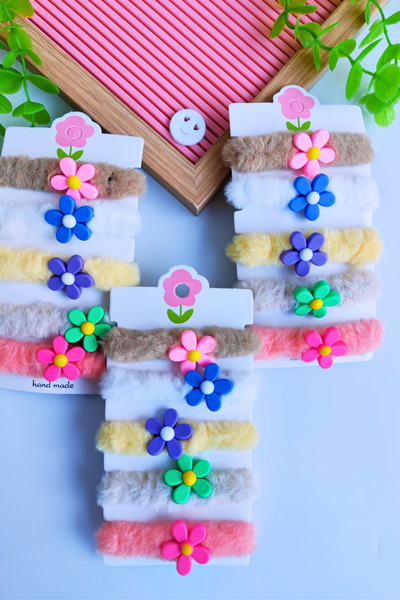 Nisankids Κοριτσίστικη βελούδινη πόρπη από καουτσούκ 5 τεμαχίων με σχέδιο λου...