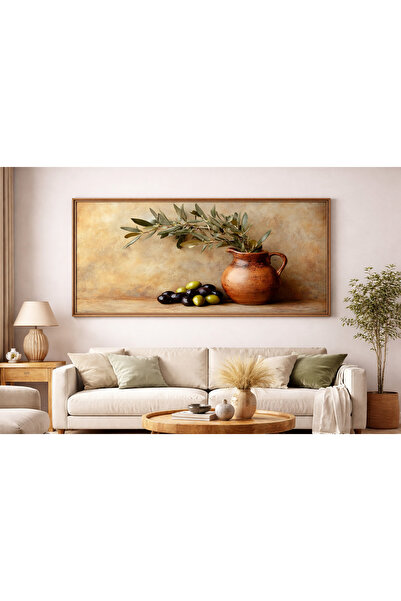 Tuba Decor Tek Parça Gerçek Ahşap Yatay Panorama Çerçeveli Tablo