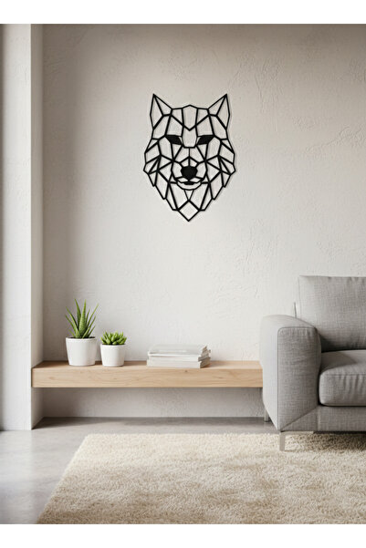 Orvenheim Dekoratif Siyah Geometrik Kurt Duvar Süsü - Modern Ofis ve Ev İçin ...