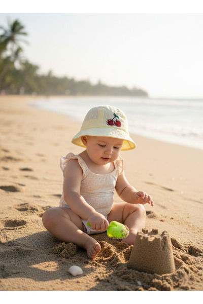 Kitti 0-18 Aylık Kız Bebek Maksi Şapka (46 Size )