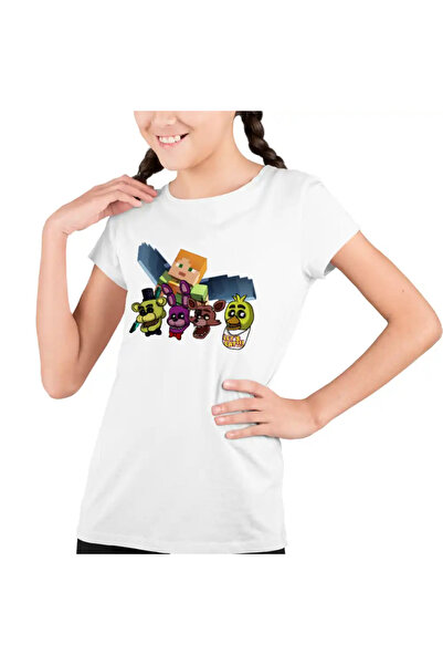 OEM Tricou Copii Fete Fnaf Minecraft Five Nights at Freddy Horror Halloween