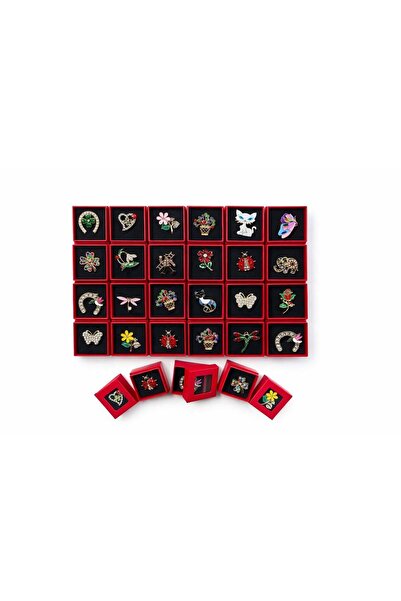 OEM Set of 24 brooch-type martisoras in individual red box and red-white thread