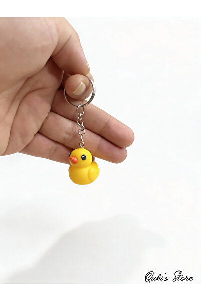 Qukis Store Örgü Desenli Ördek Figürü, Dekoratif Anahtarlık ve Çantar Charmı,...