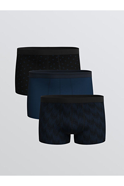 LC Waikiki Rmz Gi̇yi̇m Farkiyla Standardfit Cotton Flexible Men's Boxer 3-Pack