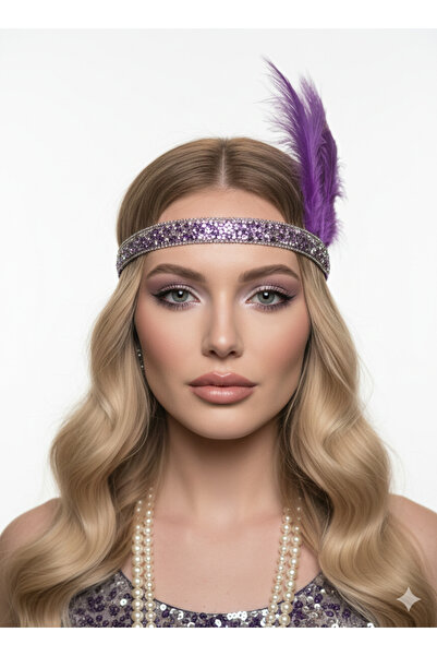 Bukiro Gatsby Crown with Feather Details and Stone Design, Stone Crown, Party...