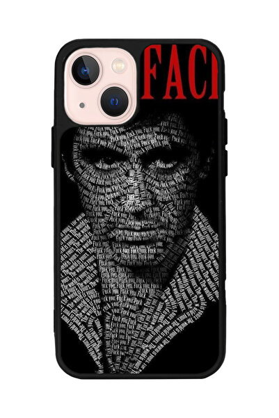 SCALETA CASE iPhone 13 Uyumlu Tony Montana Tasarımlı Glossy Mat Siyah Silikon...