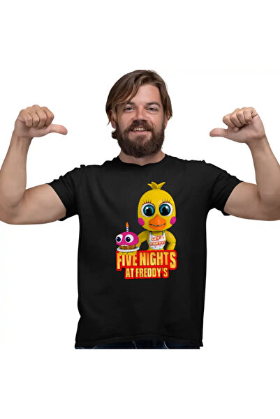 OEM Мъжка тениска Fnaf Chica Five Nights at Freddy's Horror Halloween