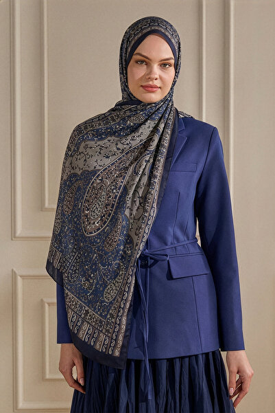 SilkTouch Mor Saray Motifi Desen Floş Hint İpeği