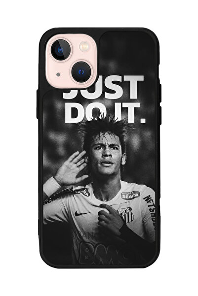 SCALETA CASE iPhone 13 Uyumlu Neymar JR Tasarımlı Glossy Mat Siyah Silikon Te...