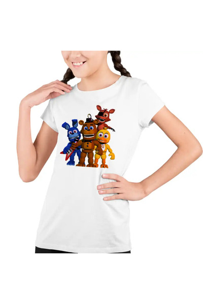 OEM Tricou Copii Fete FNAF All Team Five Nights at Freddy Horror Halloween