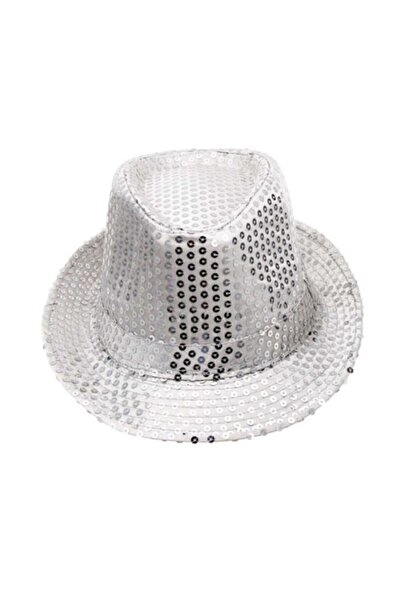 ForWhat Plastic Silver Fedora Hat for Office Home Office Event Show Children ...
