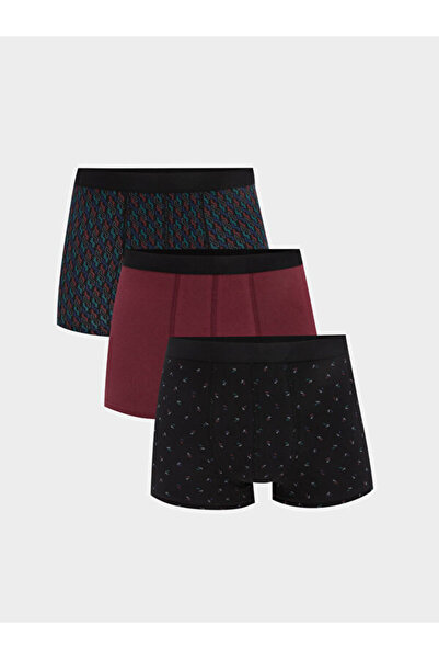 LC Waikiki Rmz Gi̇yi̇m Farkiyla Standardfit Cotton Flexible Men's Boxer 3-Pack