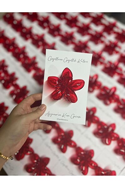 Bianı Tasarım 10 adet Doğum, Kına, Söz, Nişan, Düğün Hediyelik Kırmızı Lotus ...