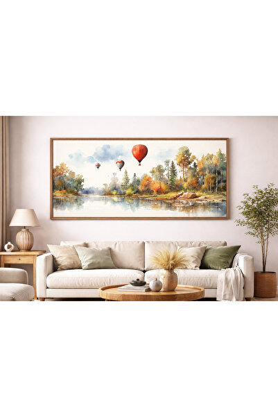 Tuba Decor Tek Parça Gerçek Ahşap Yatay Panorama Çerçeveli Tablo