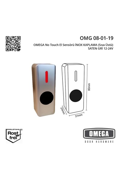 Omega NO TOUCH SIVA ÜSTÜ EL SENSÖRÜ - GRİ