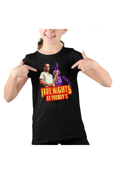 OEM Tricou Copii Fete Fnaf GTA5 Five Nights at Freddy Horror Halloween