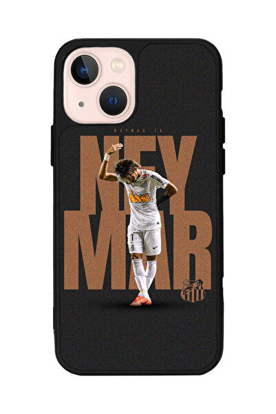 SCALETA CASE iPhone 13 Uyumlu Neymar JR Tasarımlı Glossy Mat Siyah Silikon Te...