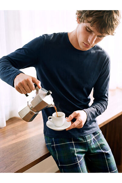 LC Waikiki Modern Pieces Normal Mold Checked Motif Men's Pajama Set from Uzg ...