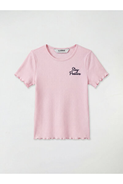LC Waikiki تي شيرت للفتيات مطبوع عليه ياقة الدراجة من Peak New Season