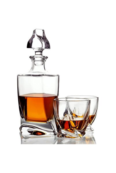 Belle Vous Set de decantoare pentru whisky, 800 ml, 2 pahare de 300 ml, sticl...