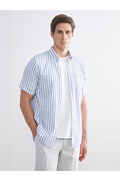 LC Waikiki Regular Fit Short Sleeve Striped Men's Shirt