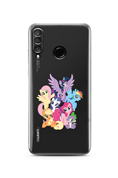 moonset Huawei P30 Lite Uyumlu Baskılı Yumuşak Silikon Şeffaf Telefon Kılıfı