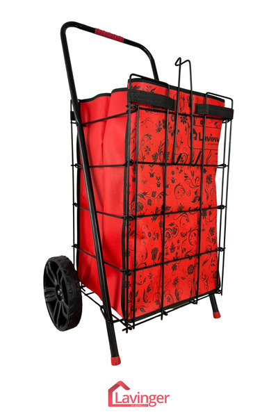 Saatistan Dayanıklı Metal Pazar Arabası, Büyük Teker ve Kalın Telli 6 mm