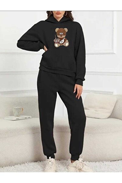 tkn your style Women's Top and Bottom Set with Cap, Teddy Bear Fashion Print ...