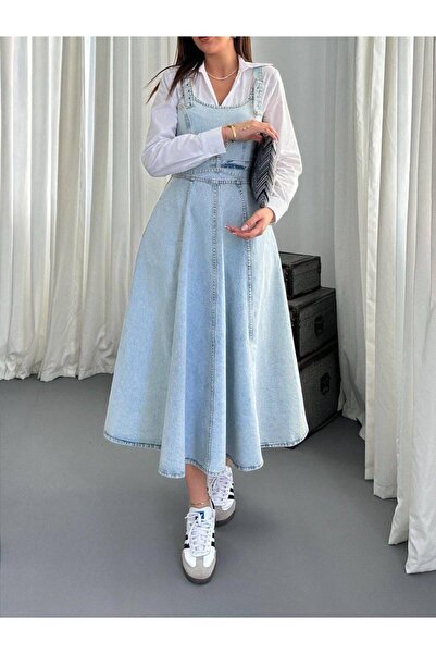 Ekim Store Strappy Maxi Denim Dress