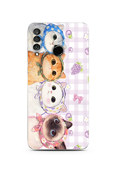 moonset Huawei P30 Lite Uyumlu Baskılı Yumuşak Silikon Şeffaf Telefon Kılıfı