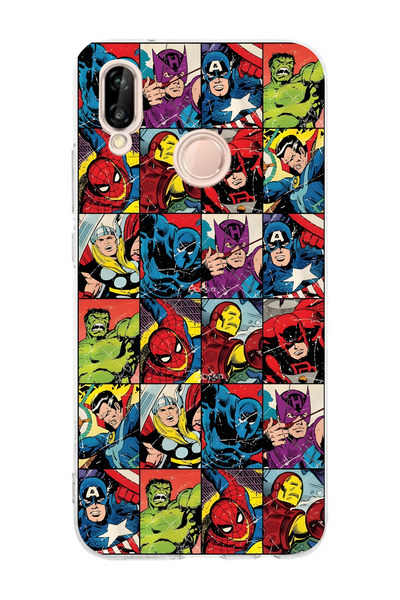 moonset Huawei P20 Lite Uyumlu Baskılı Yumuşak Silikon Şeffaf Telefon Kılıfı