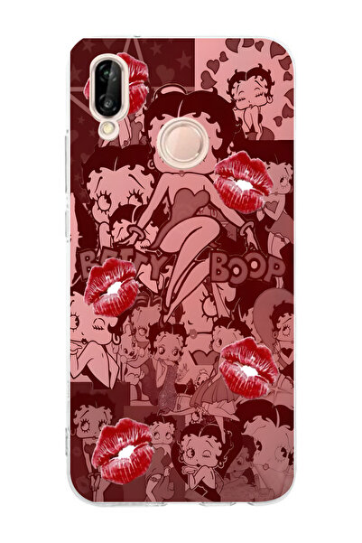 moonset Huawei P20 Lite Uyumlu Baskılı Yumuşak Silikon Şeffaf Telefon Kılıfı