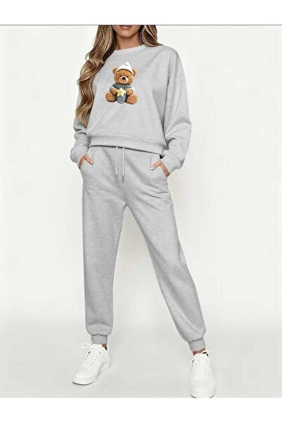 tkn your style Women's Top and Bottom Set Starry Teddy Bear Fashionable Trend...