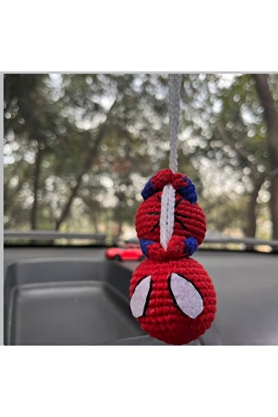 pun dore El Yapımı Amigurumi (Örümcek Adam) – Sallanan Figür, Araba Dikiz Ayn...