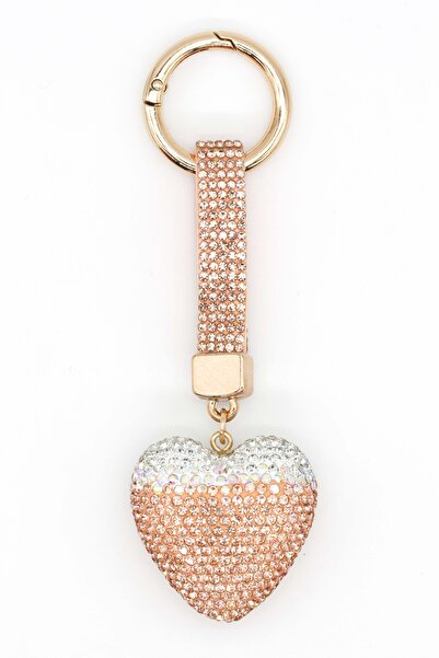 PinaCity Taşlı Kalpli Anahtarlık,Gold