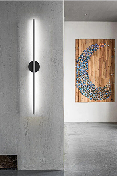 led marketim Modern Çubuk Ortadan Yuvarlak LED Duvar Apliği 70cm Beyaz Isık