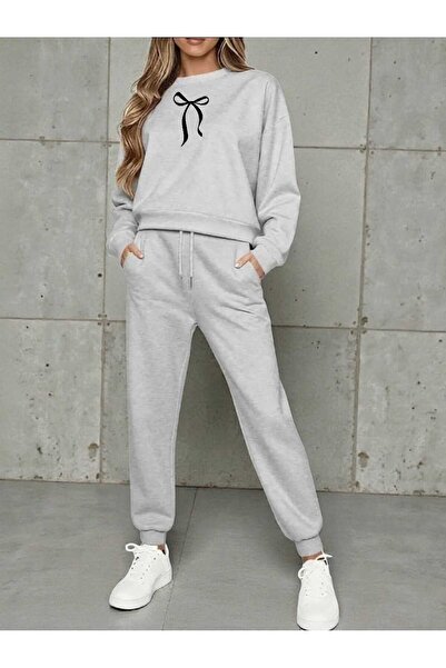 tkn your style Women's Top and Bottom Set Minimal Ribbon Fashion Print Design...