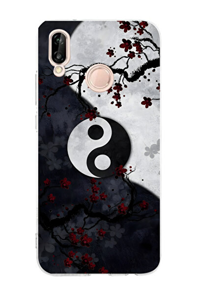 moonset Huawei P20 Lite Uyumlu Baskılı Yumuşak Silikon Şeffaf Telefon Kılıfı