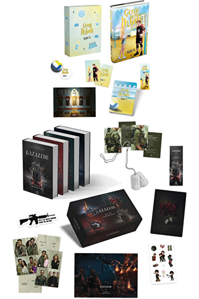 Pukka yayınları Çizgi İhlali Kutulu Ciltli ve Kazazede 4lü Set Askeri Künye K...