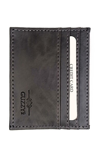 Guzzy Sport Imitation Vintage Leather, Gray Colored Card Holder with 7 Compar...