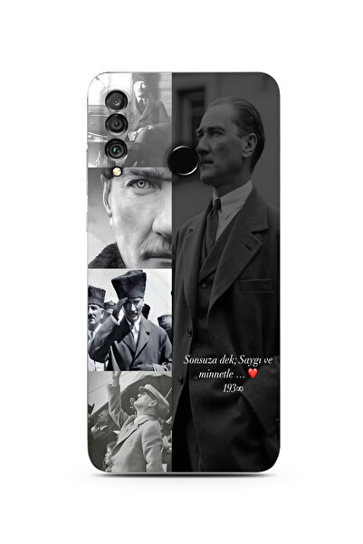 moonset Huawei P30 Lite Uyumlu Baskılı Yumuşak Silikon Şeffaf Telefon Kılıfı