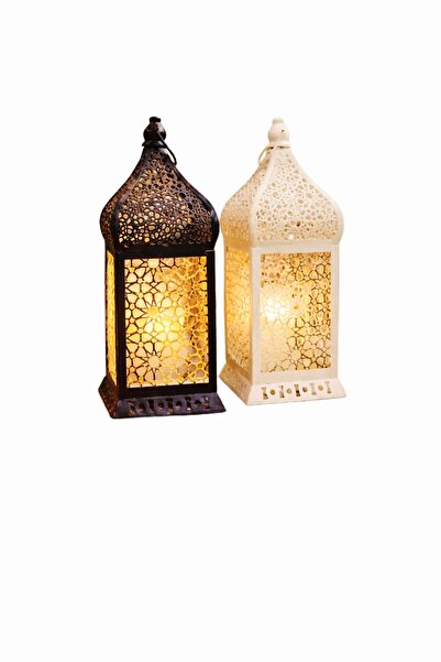 Saudi Arabia 2 Pcs Set Ramadan Decorative Moroccan Lattice Lantern with Music"